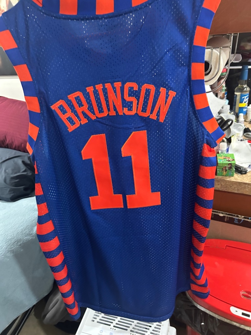 New York Knicks.Brunson! Blue & Orange Basketball Jersey #11 - Picture 3 of 4